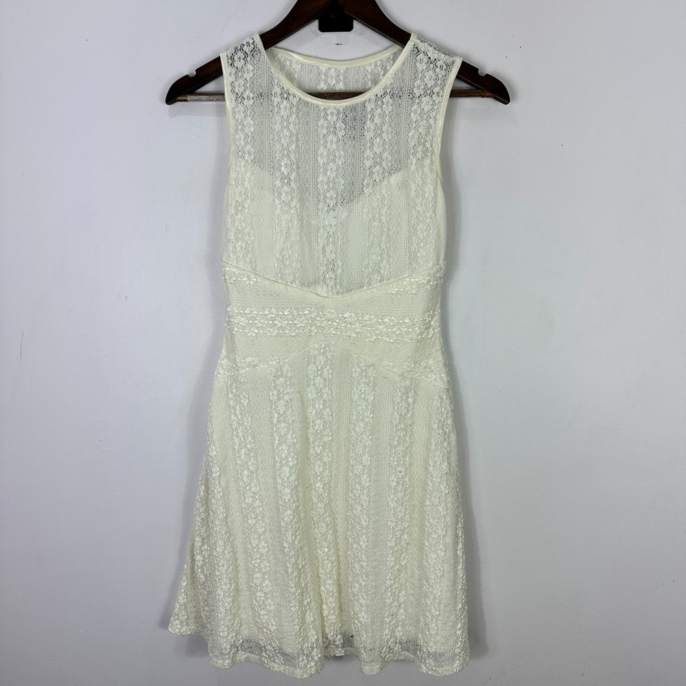 B. Smart Lace Dress Womens 11/12 Ivory Sleeveless Cocktail Bridal Party Romantic